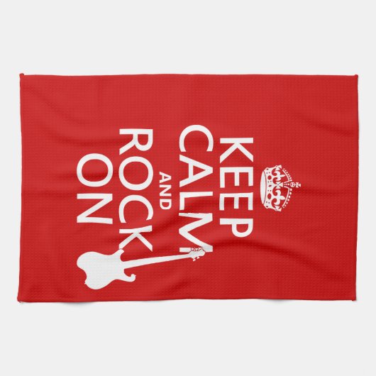 Calm and Rock on (gitaar) (elke kleur) Theedoek (Horizontaal)