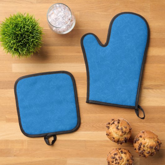 calm and serene blue background swirling pattern ovenwant & pannenlap set (Top down)