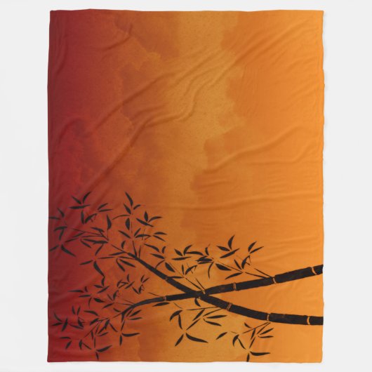 Calm Bamboo en mountainband uitzicht Scene Fleece Deken (Voorkant)