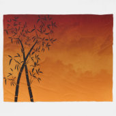 Calm Bamboo en mountainband uitzicht Scene Fleece Deken (Voorkant (Horizontaal))