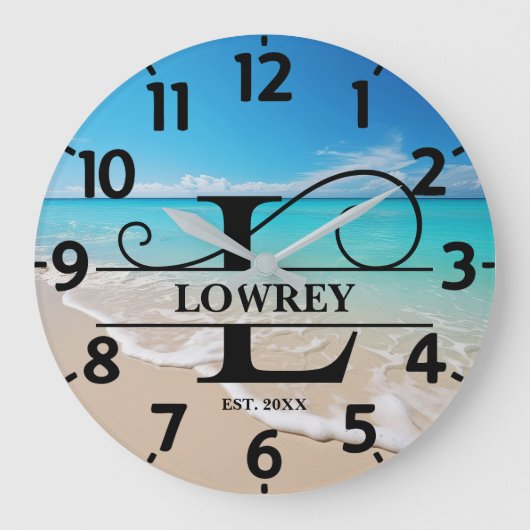 Calm Beach Front L Monogram Grote Klok (Voorkant)