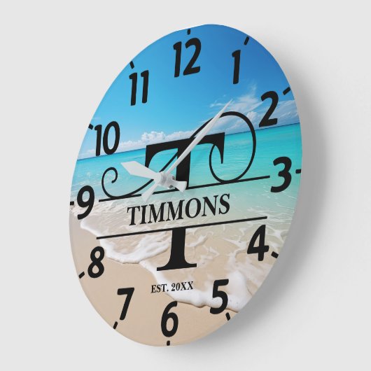 Calm Beach Front T-monogram Grote Klok (Hoek)