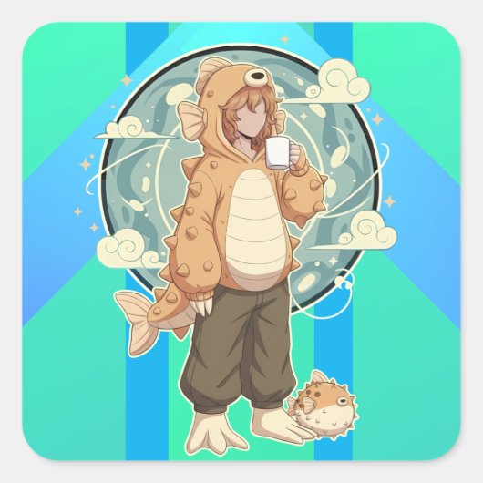 Calm Before the Puff Vierkante Sticker (Voorkant)