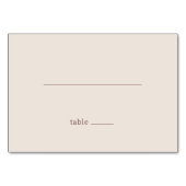 Calm Beige Minimalist Table Card Kaart (Voorkant)