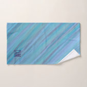 Calm Blue Abstract | Cool Turquoise Aqua Monogram Bad Handdoek (Handdoek)