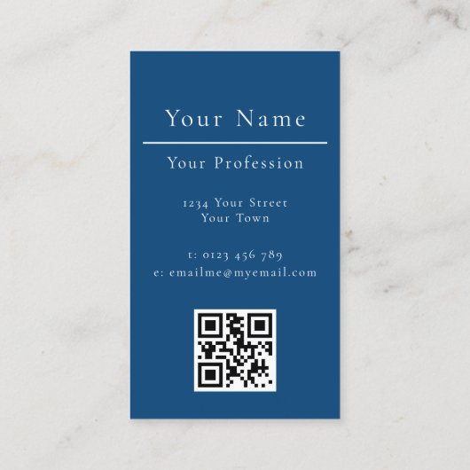 Calm Blue Beach Scene  Visitekaartje (Achterkant)