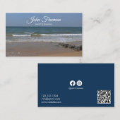 Calm Blue Beach Waves Fotografie Visitekaartje (Voorkant / Achterkant)