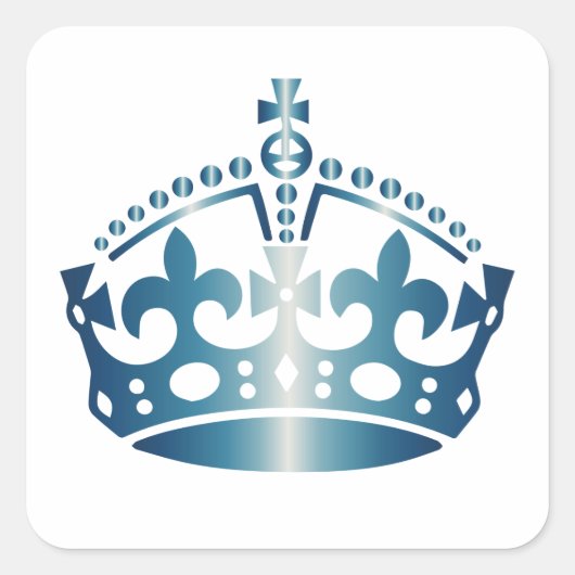 Calm Blue Crown behouden - Achtergrond wijzigen Vierkante Sticker (Voorkant)