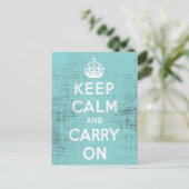 Calm Blue Grunge Canvas behouden Briefkaart (Staand voorkant)