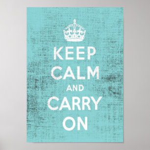 Calm Blue Grunge Canvas behouden Poster