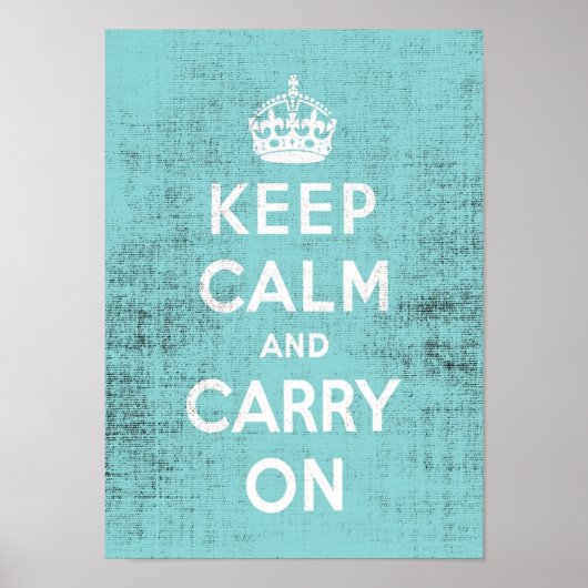 Calm Blue Grunge Canvas behouden Poster (Voorkant)