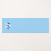 Calm Blue Monogram Script Yoga Mat (Voorkant (horizontaal))