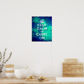 Calm Blue Peeled Paint Grunge behouden Poster (Keuken)