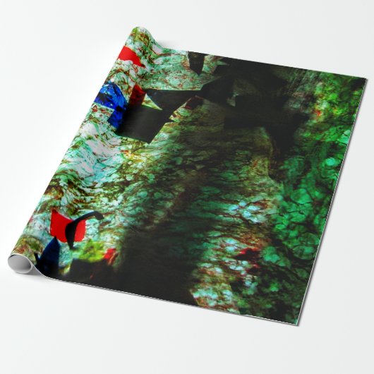 Calm blue texture Wrapping Paper,Smooth texture Cadeaupapier (Uitgerold)