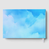 Calm Blue Watercolor Clouds Gastenboek (Achterkant)
