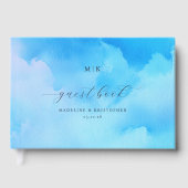 Calm Blue Watercolor Clouds Gastenboek (Voorkant)
