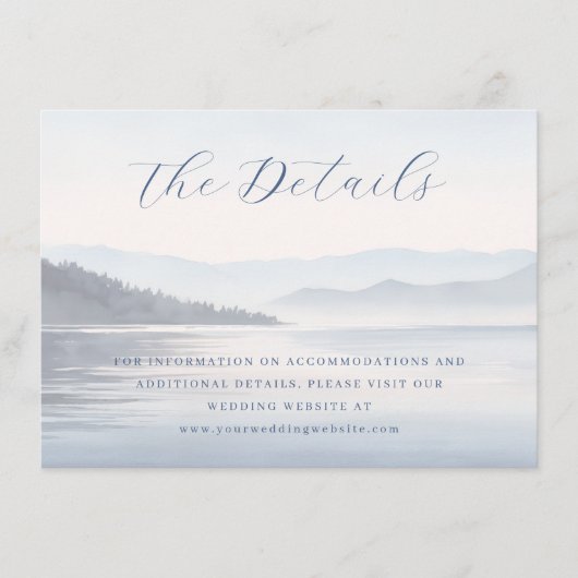 Calm Blue Watercolor Landscape Informatiekaartje (Voorkant)