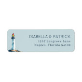 Calm Blue Watercolor Lighthouse Etiket (Voorkant)