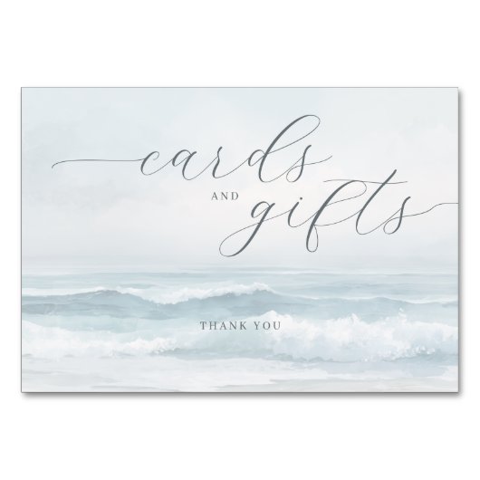 Calm Blue Watercolor Waves Kaart (Voorkant)
