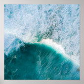Calm Blue Waves Ocean Photography Poster (Voorkant)