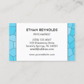 Calm Blues Geometrische Psychiater Therapeut Docto Visitekaartje (Achterkant)