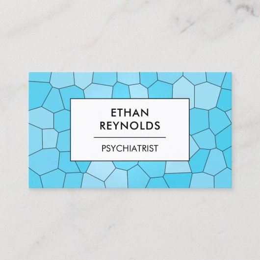 Calm Blues Geometrische Psychiater Therapeut Docto Visitekaartje (Voorkant)