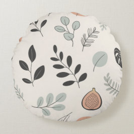 Calm Botanica – Line Art Leaf Sierkussen Rond Kussen