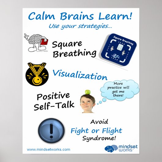 Calm Brains Leer poster voor hersenaandoeningen® (Voorkant)