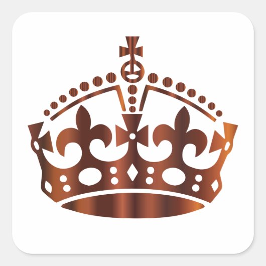 Calm Bronze Crown behouden - Achtergrond wijzigen Vierkante Sticker (Voorkant)