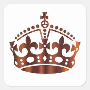 Calm Bronze Crown behouden - Achtergrond wijzigen Vierkante Sticker