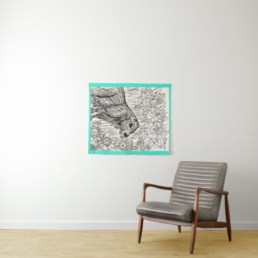 Calm Capybara Wandkleed (In Situ (horizontaal))