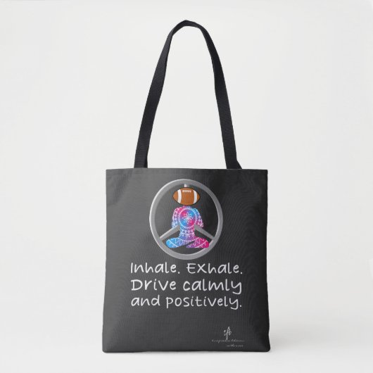 Calm Car Ride Home Neon Red/Blue Football Tote Bag (Voorkant)