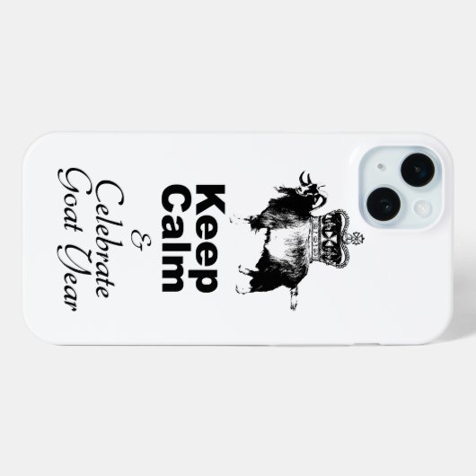 Calm Celebrate Goat Year White iPhone Case (Achterkant (horizontaal))