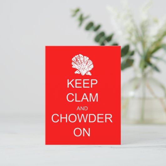 Calm Clam Chowder Post Card bewaren Briefkaart (Staand voorkant)