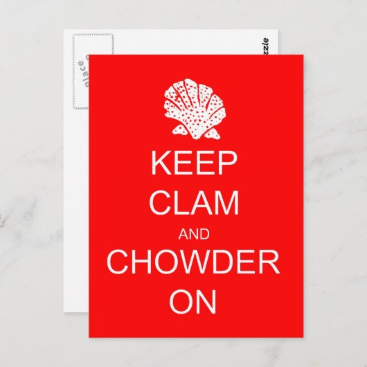 Calm Clam Chowder Post Card bewaren Briefkaart (Voorkant / Achterkant)