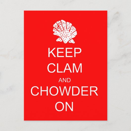 Calm Clam Chowder Post Card bewaren Briefkaart (Voorkant)