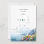 Calm Cliffside Ocean Uitzicht Bloom Art Beach Brui Kaart (Voorkant)