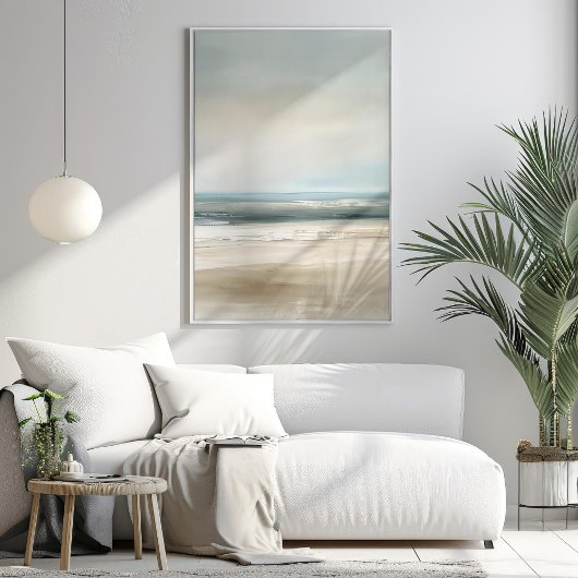 Calm Coastal Beach Poster | Moderne zeekunst