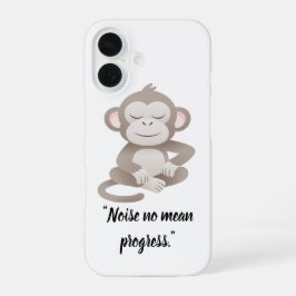 Calm Confidence Monkey – Minimal Phone Case iPhone 16 Hoesje