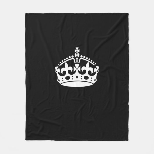 Calm Crown behouden op zwart Fleece Deken (Voorkant)