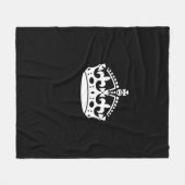 Calm Crown behouden op zwart Fleece Deken (Voorkant (Horizontaal))