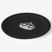 Calm Crown behouden op zwart Papieren Bordje (Gekanteld)