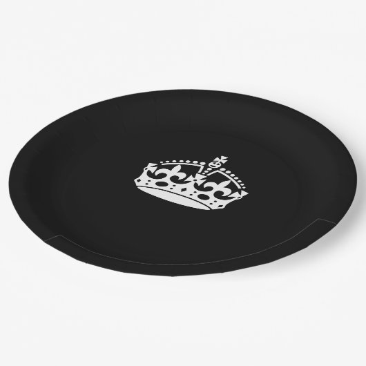 Calm Crown behouden op zwart Papieren Bordje (Gekanteld)