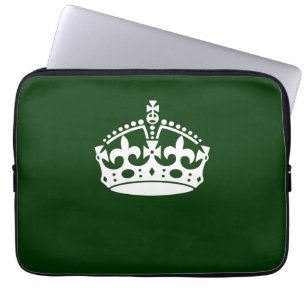 Calm Crown Symbol op Forest Green Laptop Sleeve