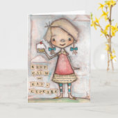 Calm Cupcake bewaren - Birthday Kaart (Gele Bloem)