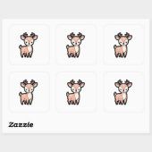 Calm Deer – Cute Kawaii Animal Illustration Vierkante Sticker (Vel)