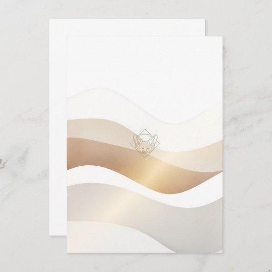 Calm Desert Waves with Fennec Essence | Minimal Se Bedankkaart (Voorkant / Achterkant)