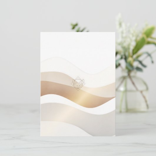 Calm Desert Waves with Fennec Essence | Minimal Se Bedankkaart (Staand voorkant)
