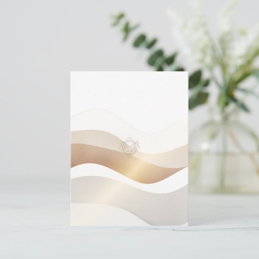 Calm Desert Waves with Fennec Essence | Minimal Se Briefkaart (Staand voorkant)