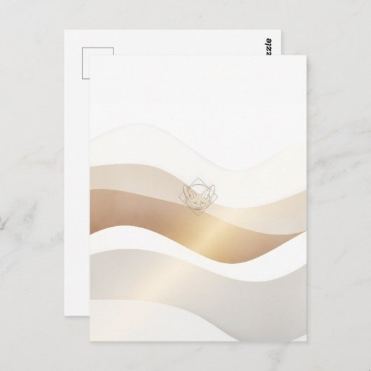 Calm Desert Waves with Fennec Essence | Minimal Se Briefkaart (Voorkant / Achterkant)